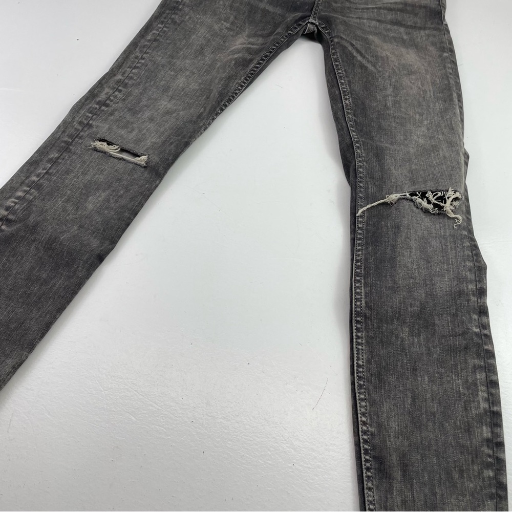 Zara Jean Women Size 8 Distressed Skinny Gray Wash Denim Straight leg mid rise - Picture 4 of 14